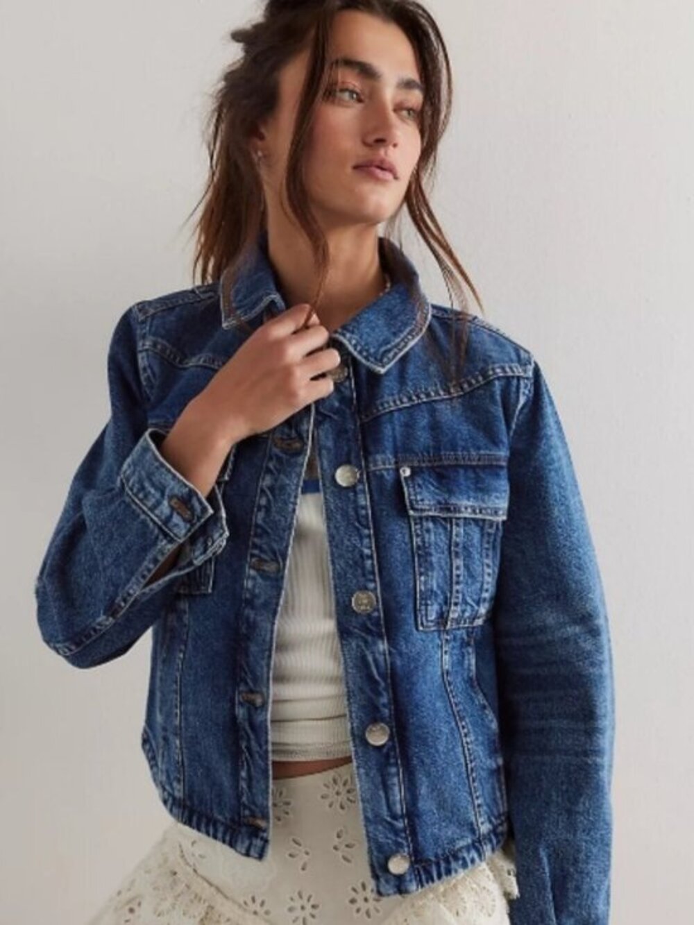 Free People | We The Free Jade Denim Jacket High Dive Small NWT